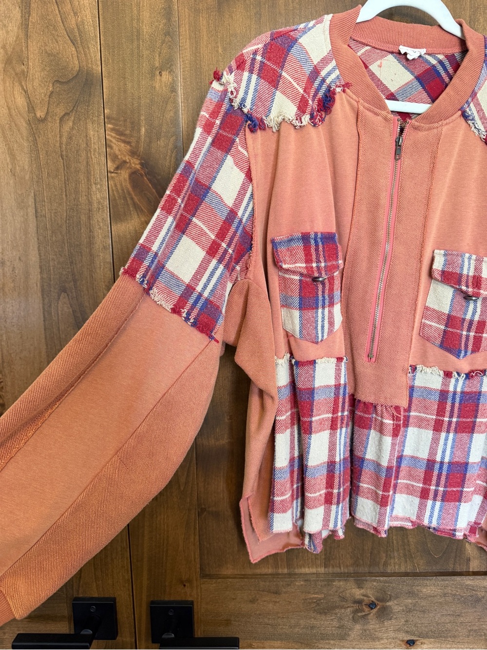 POL flannel sweatshirt 1/2 zip - size L - Picture 3 of 3